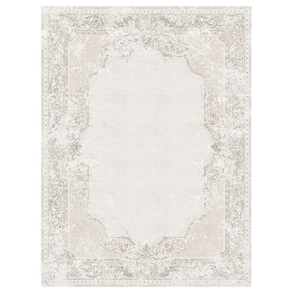 Floral roses pattern Modern Classics Rug beige green - Rosemont For ...