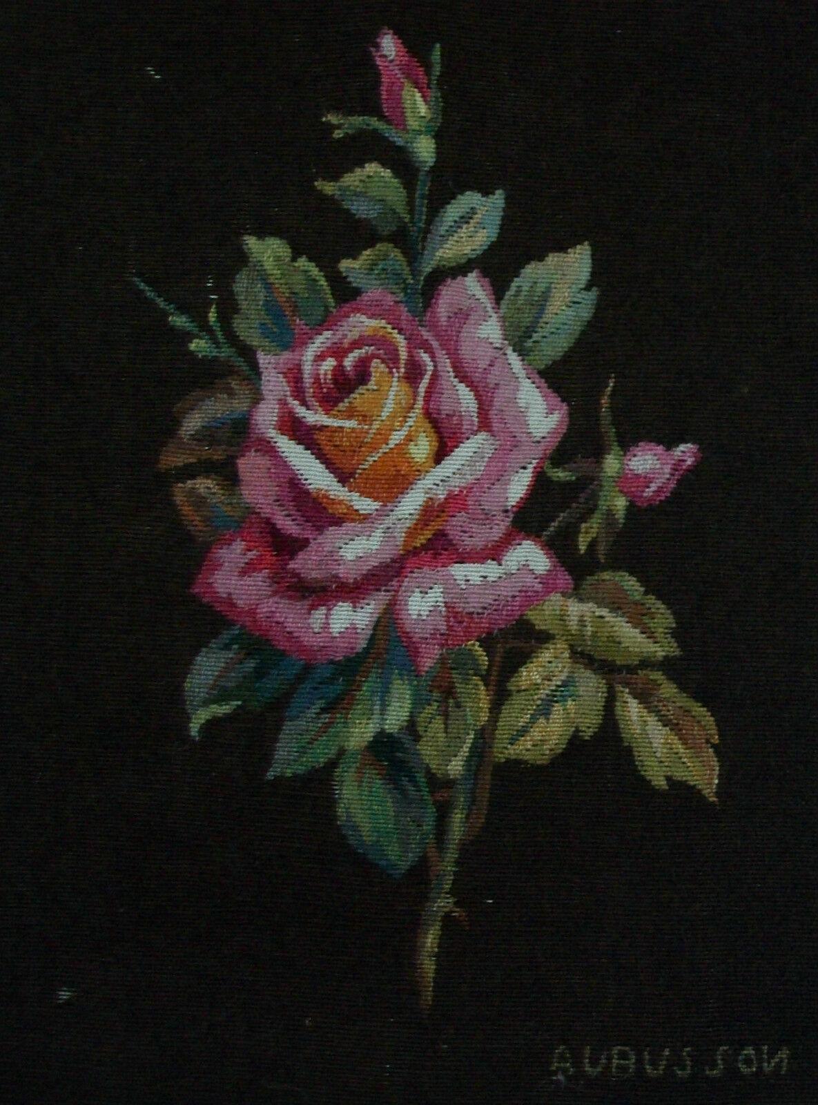 Aubusson – Vintage-Wandteppich aus Seide und Wolle mit Blumenmuster – signiert – Frankreich – 20. Jahrhundert (Französisch) im Angebot