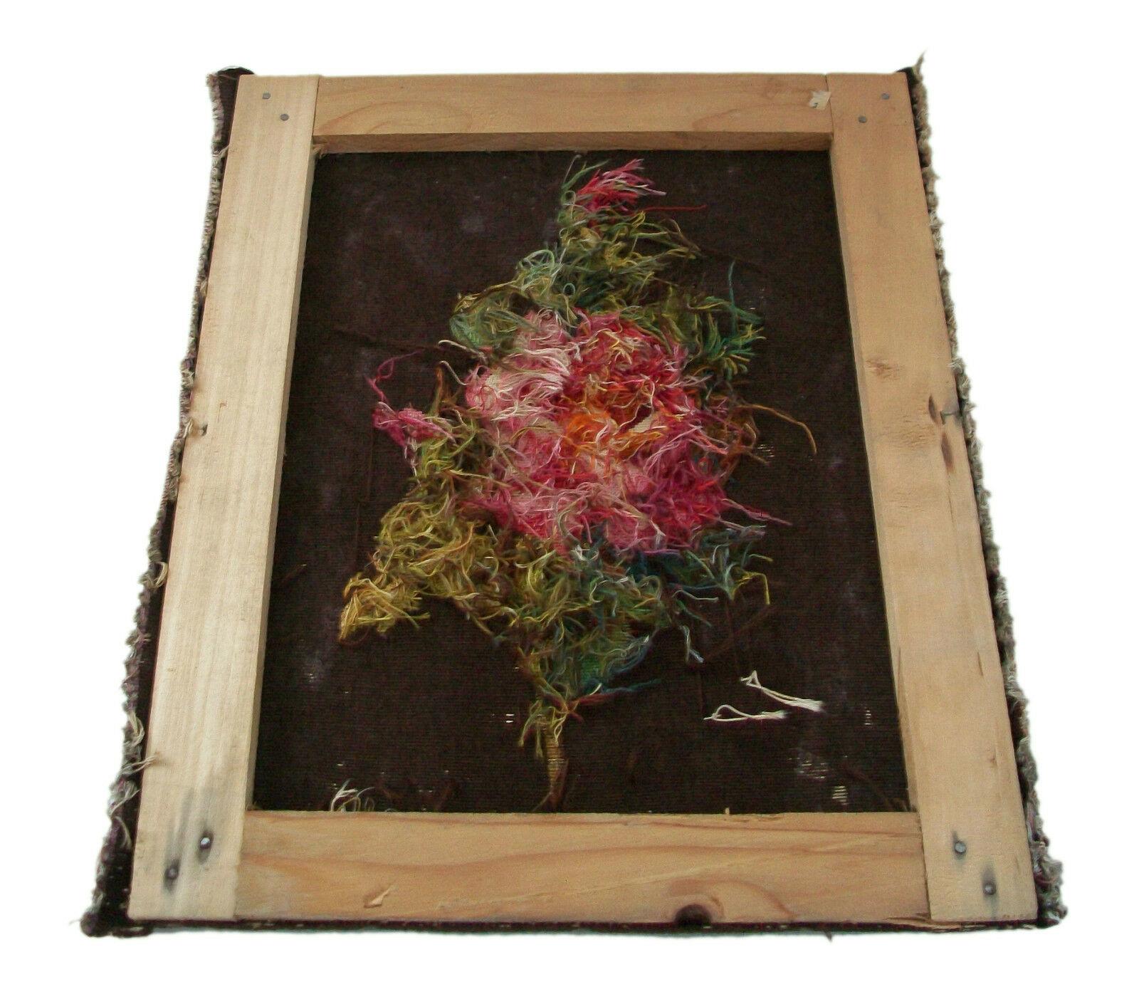 Aubusson - Vintage Silk & Wool Floral Tapestry - Signed - France - 20th Century For Sale 2