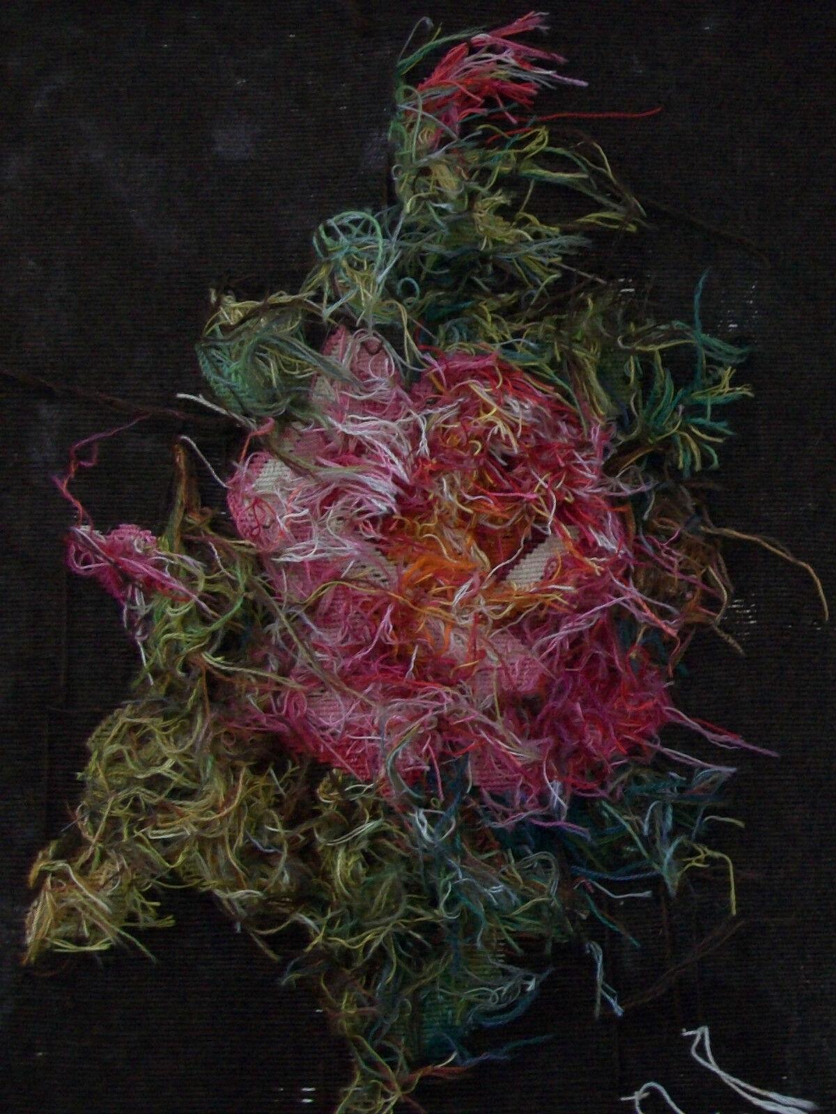 Aubusson - Tapisserie florale vintage en soie et laine - Signé - France - XXe siècle en vente 1
