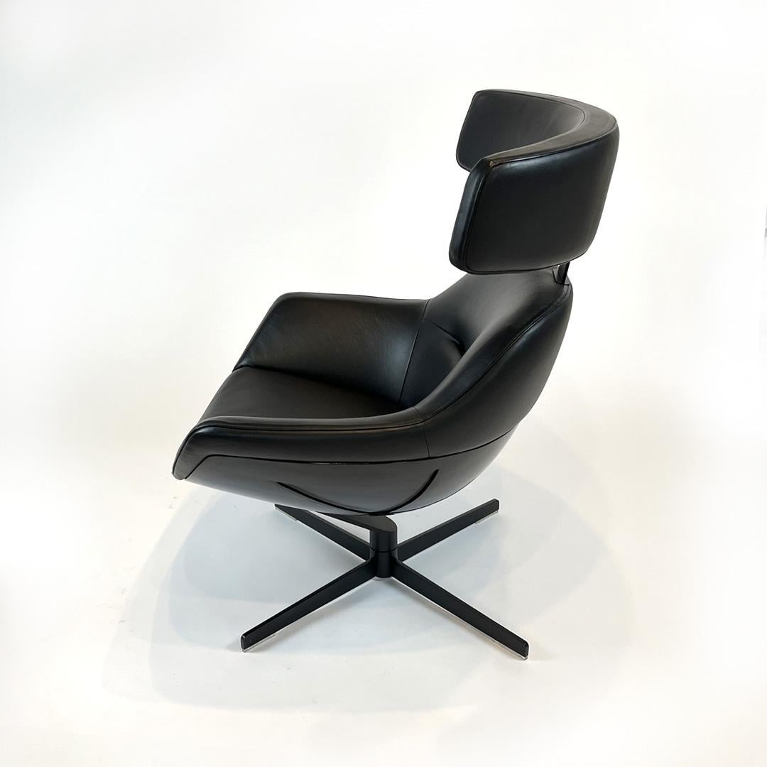 Contemporary Auckland Swivel Armchair and Ottoman by Jean Marie Massaud For Sale