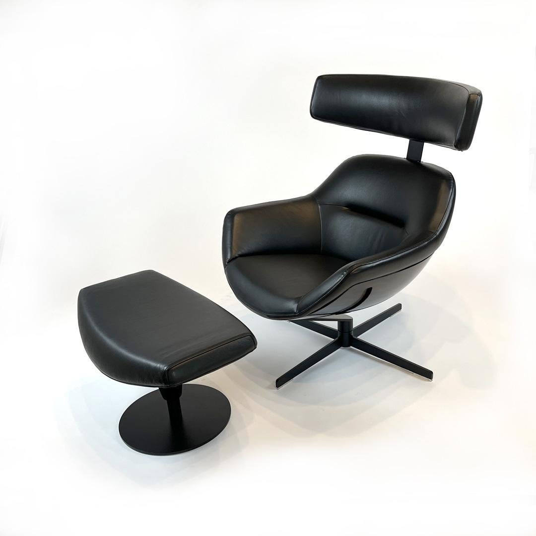Metal Auckland Swivel Armchair and Ottoman by Jean Marie Massaud For Sale