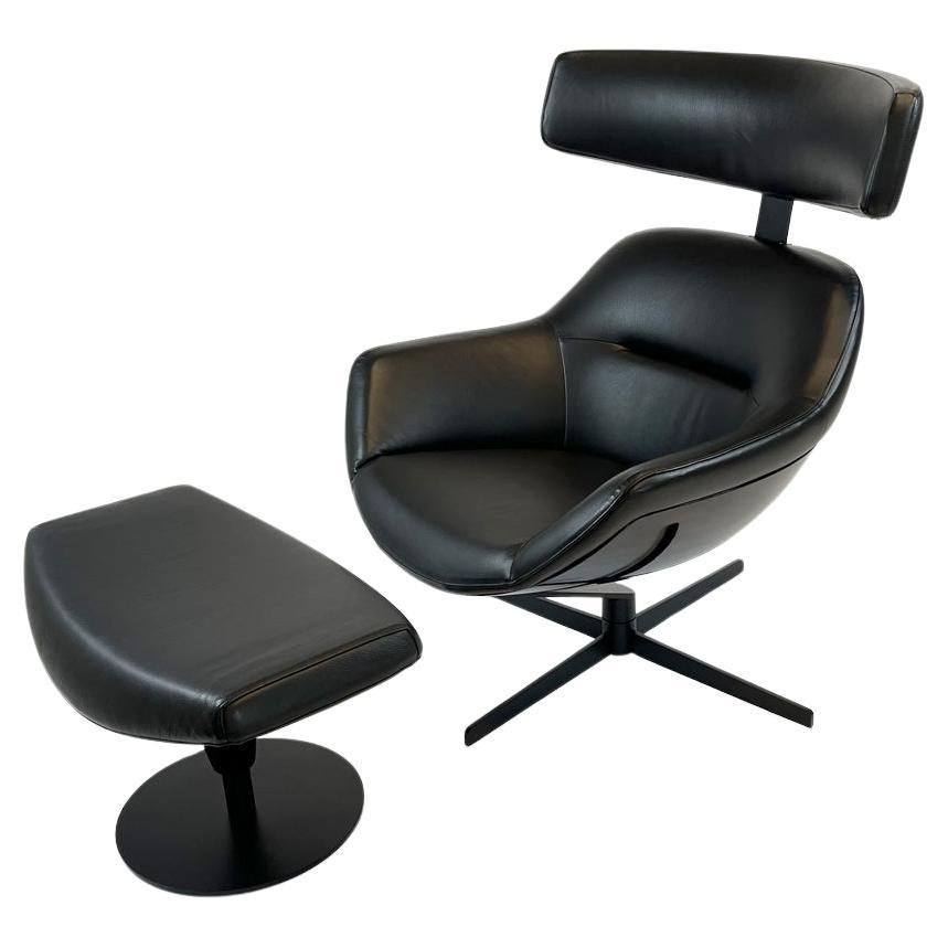 Auckland Swivel Armchair and Ottoman by Jean Marie Massaud For Sale