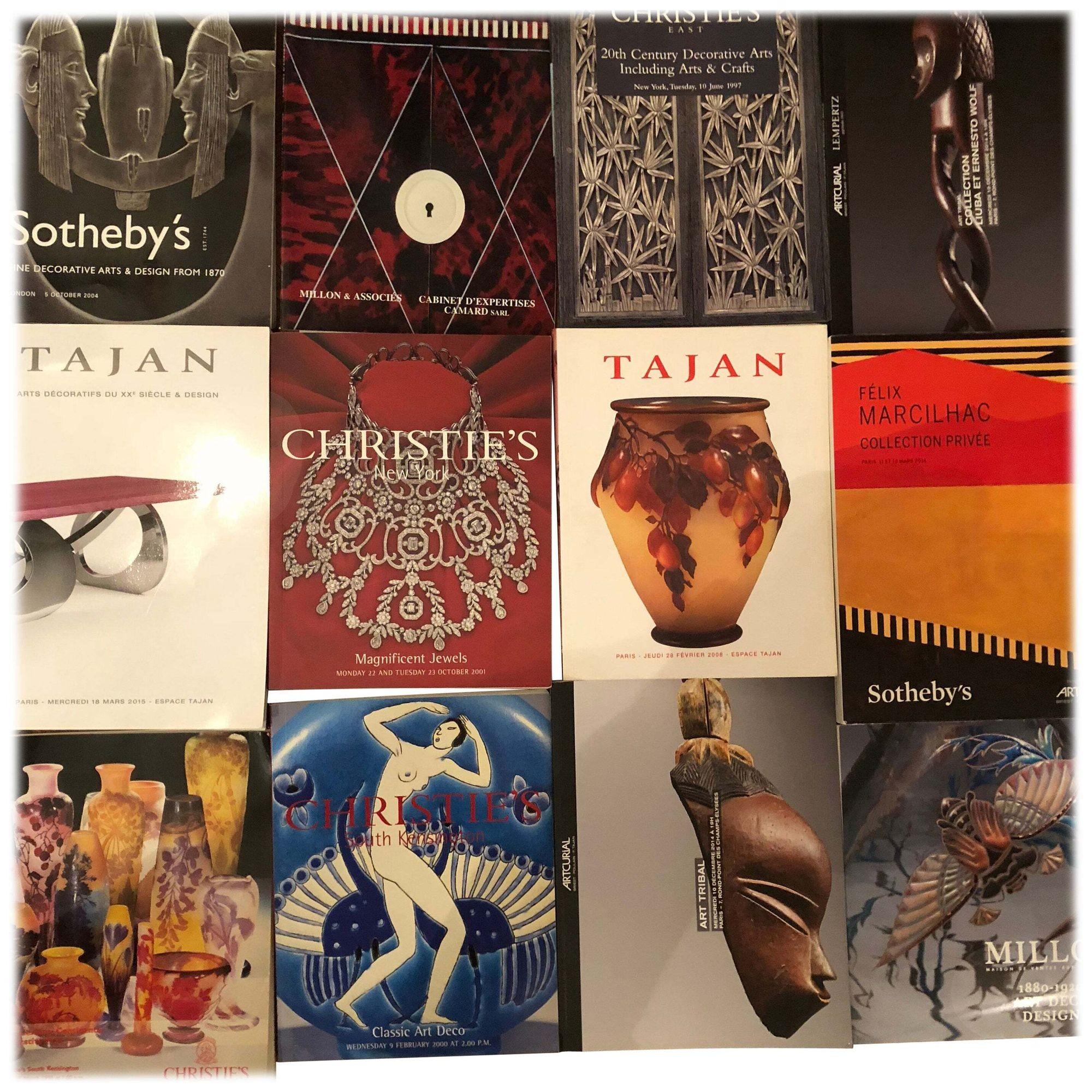 For sale about 500 auction catalogues from 1980s to present, about Art Nouveau, Art Deco, 20th century decorative arts.
Auction houses: Sotheby's, Christie's, Philips, Bonhams, Tajan, Millon, Artcurial, more American and French auctions.