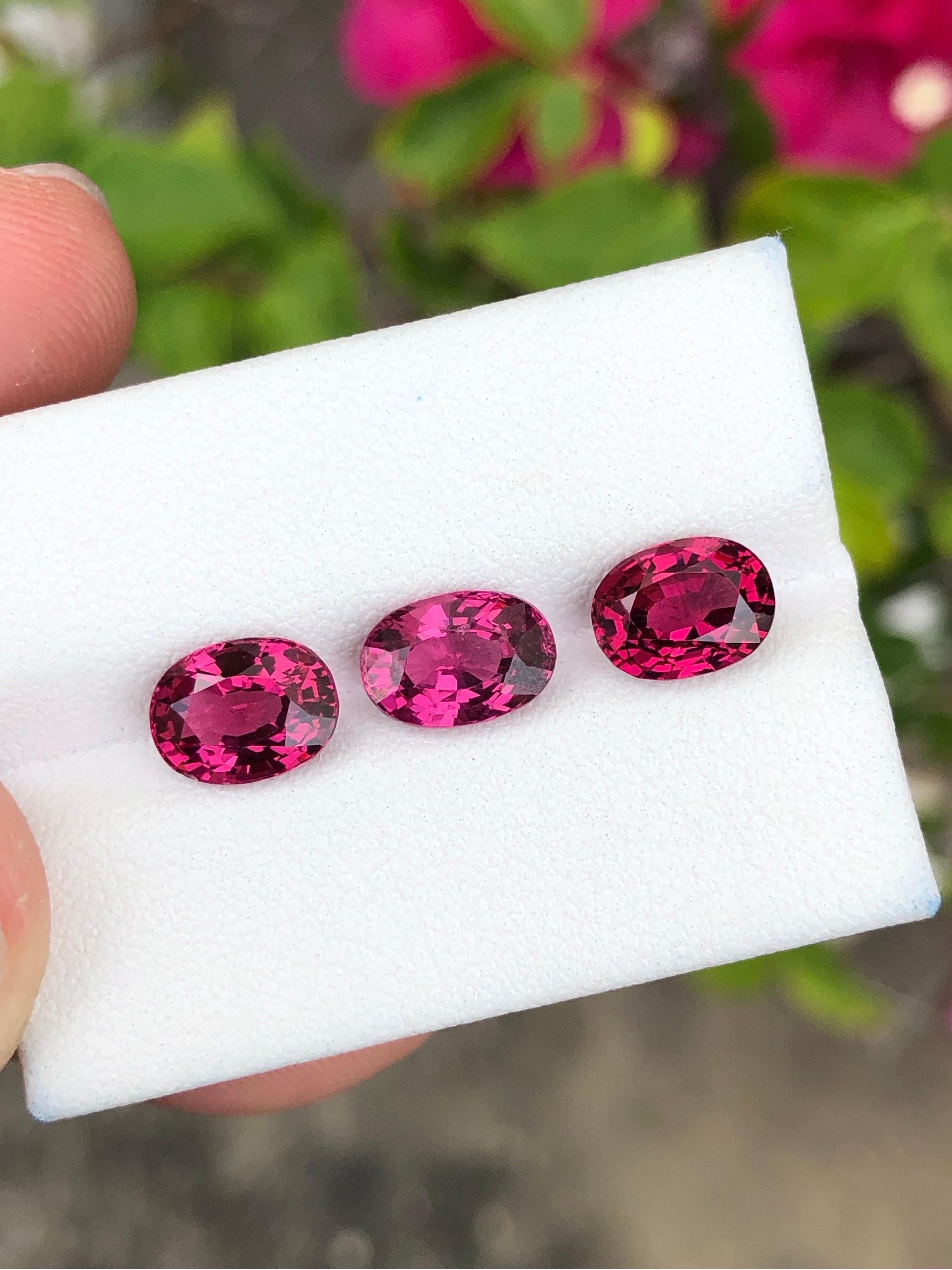 Malawi Granat lot 6,90 Karat Rosa Rot Oval für Damen oder Herren im Angebot