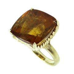 Audacity 23 Carat Amber Tourmaline Yellow Gold Cocktail Ring