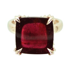 Audacity Ring 12 Carat Red Tourmaline 9 Carat Rose Gold Cocktail Ring