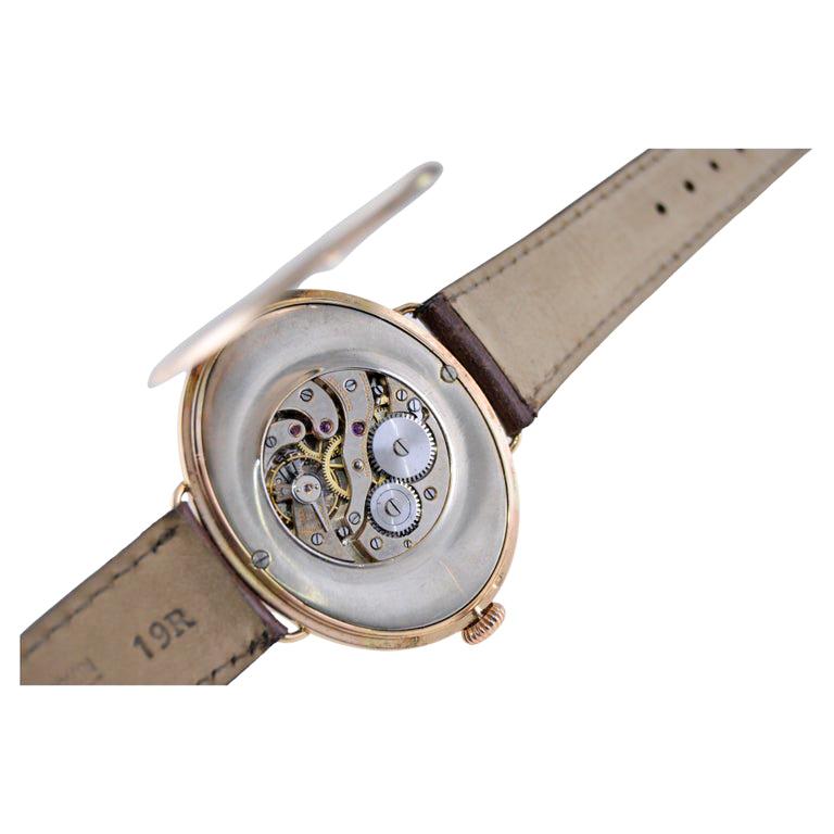 Ovale Art-Déco-Uhr von Audemars Freres aus 14 Karat massivem Gold mit Breguet-Zifferblatt 1920er Jahre im Angebot 7