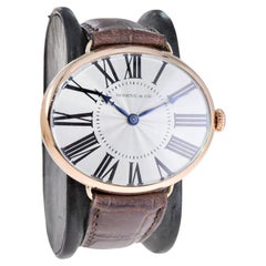 Audemars Freres 14 Karat Solid Gold Oval Art Deco Watch with Breguet Dial 1920s