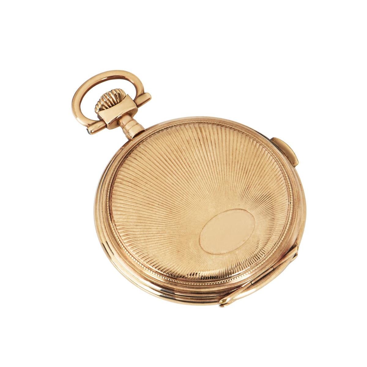 Audemars Freres Rose Gold Full Hunter Keyless Lever Pocket Watch In Excellent Condition In London, GB