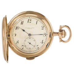 Vintage Audemars Freres Rose Gold Full Hunter Keyless Lever Pocket Watch