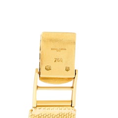 Audemars Piaget 18 Karat Yellow Gold Black Dial and Diamond Halo Watch, 6.25"