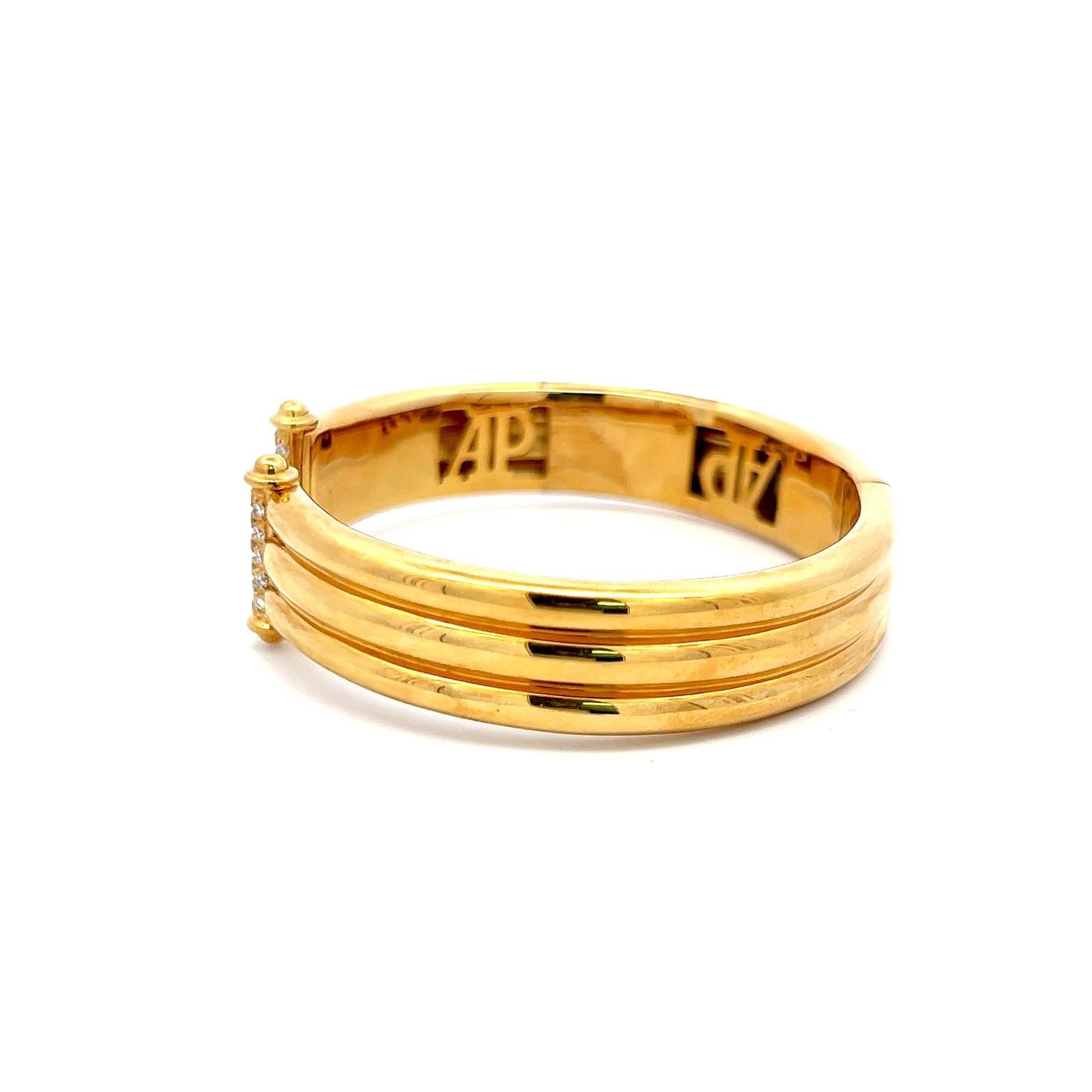 Audemars Piguet 0,52 Karat runder Diamant 18 Karat Gelbgold Manschettenarmband im Zustand „Gut“ im Angebot in New York, NY