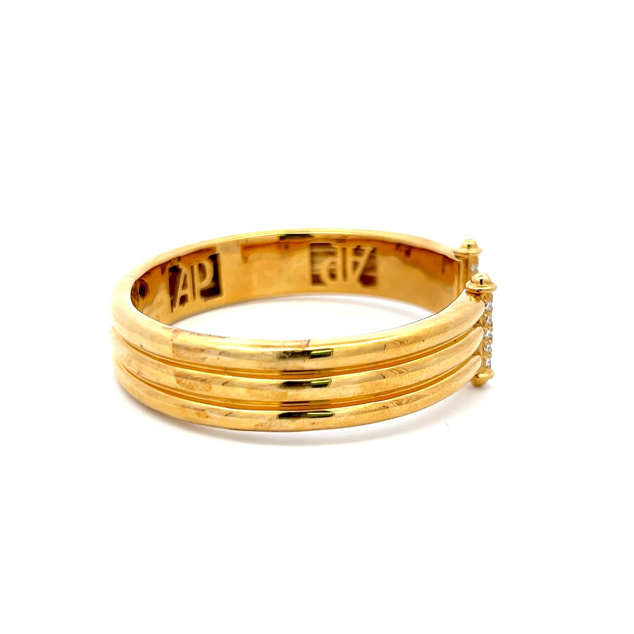 Audemars Piguet 0,52 Karat runder Diamant 18 Karat Gelbgold Manschettenarmband im Angebot 1