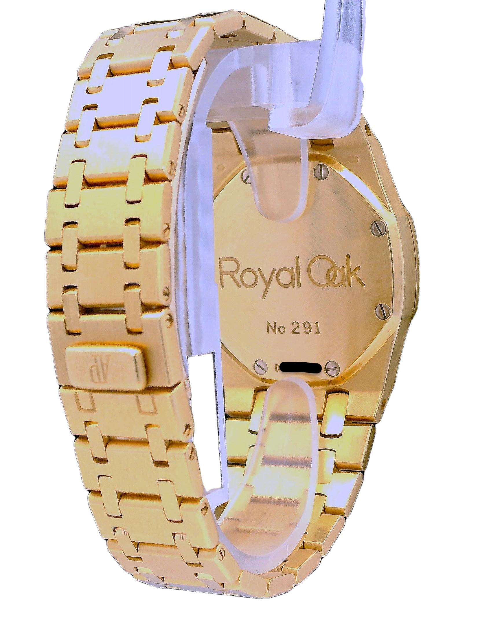 Audemars Piguet 15000BA Diamond 18K Yellow Gold  With Box & Papers In Excellent Condition For Sale In Great Neck Plaza, NY
