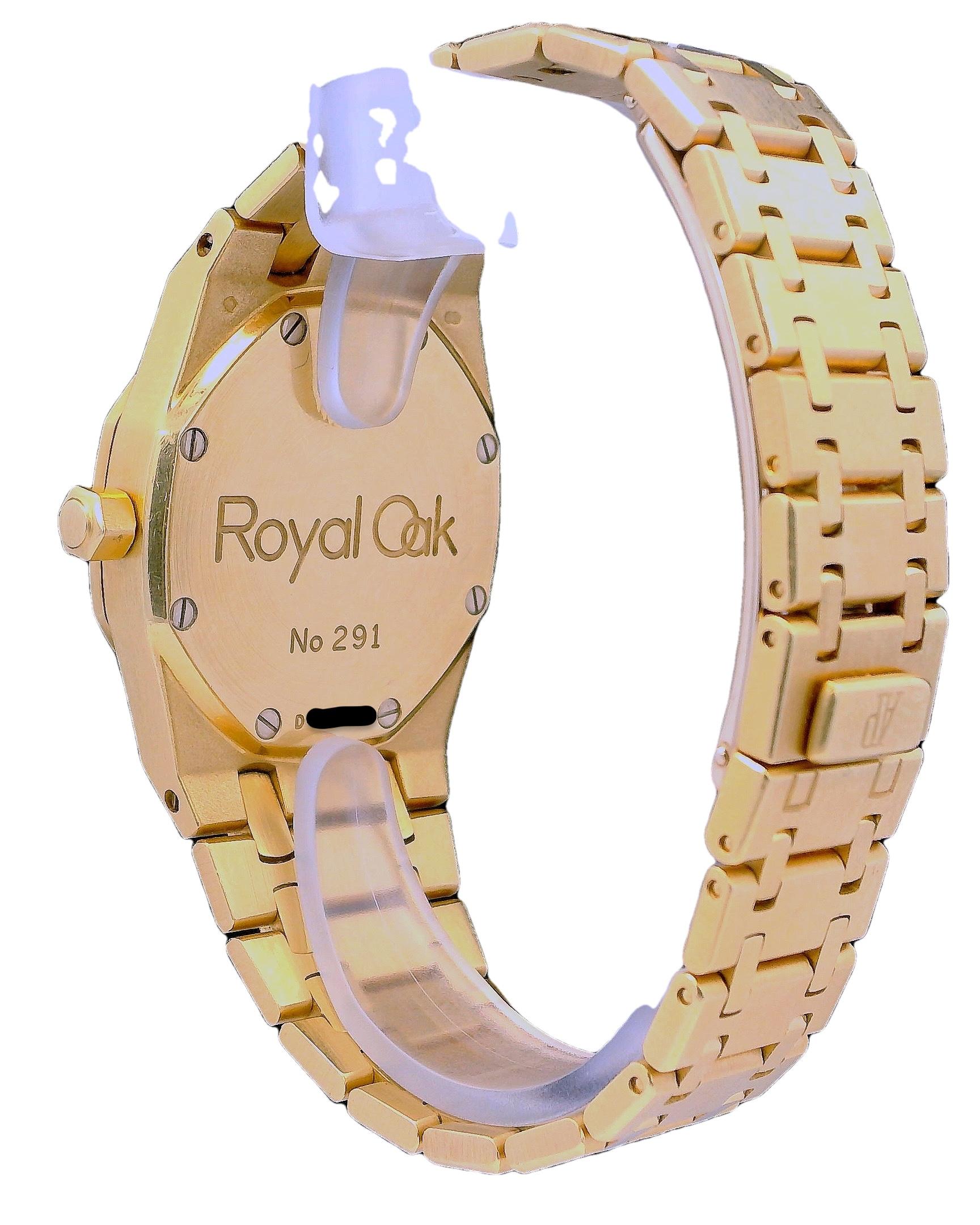 Women's or Men's Audemars Piguet 15000BA Diamond 18K Yellow Gold  With Box & Papers For Sale