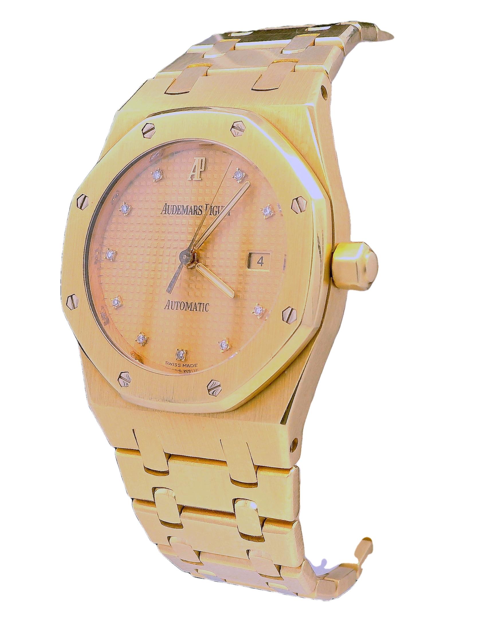 Audemars Piguet 15000BA Diamond 18K Yellow Gold  With Box & Papers For Sale 1