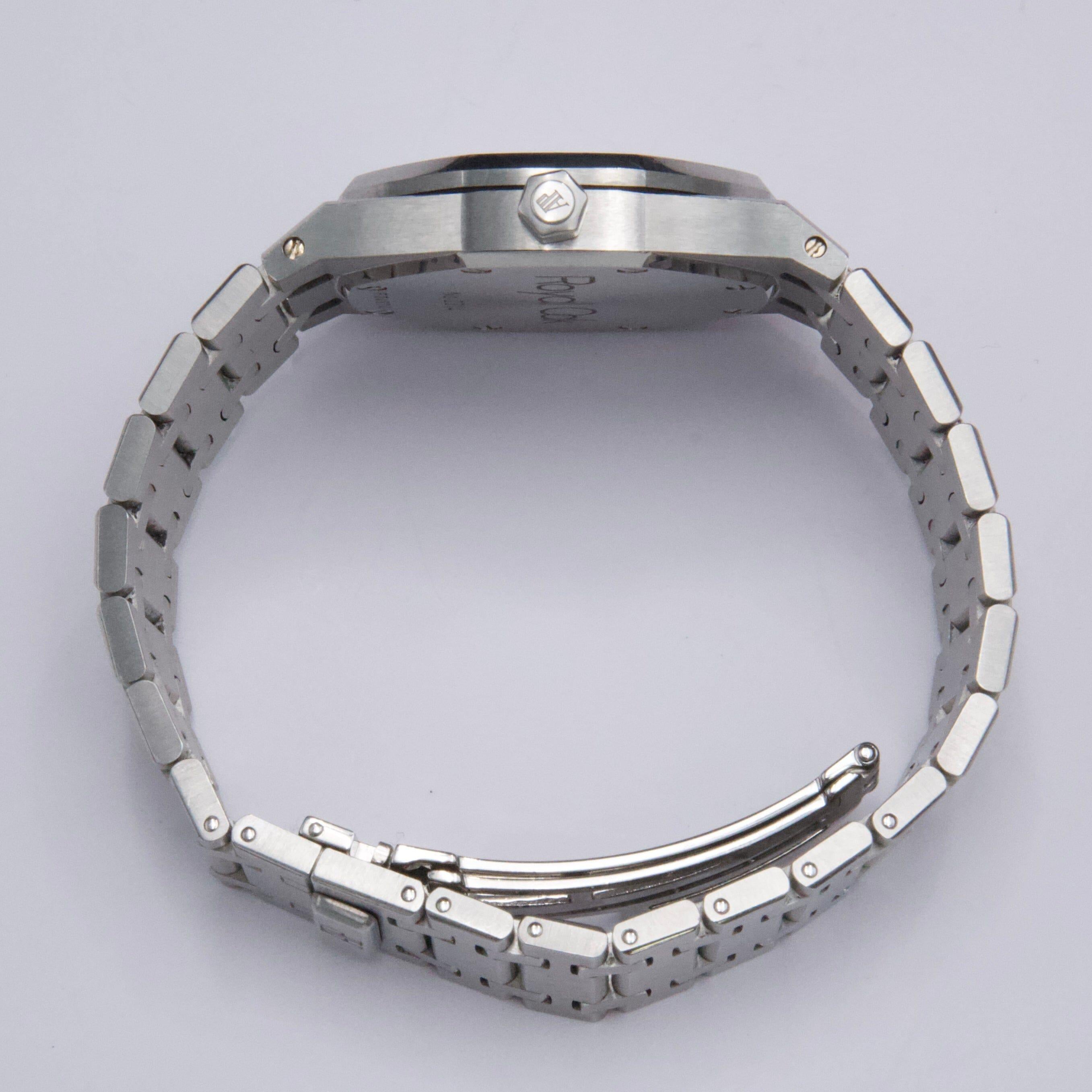 Audemars Piguet 15000ST Weißes Zifferblatt Edelstahl Damenuhr mit Papieren im Angebot 2