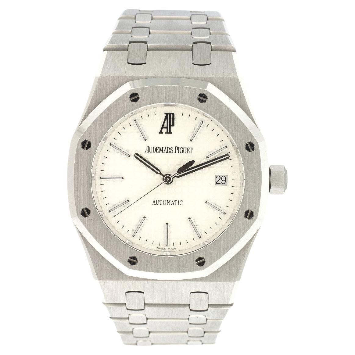 Audemars Piguet 15300 Royal Oak Uhr mit weißem Zifferblatt im Angebot