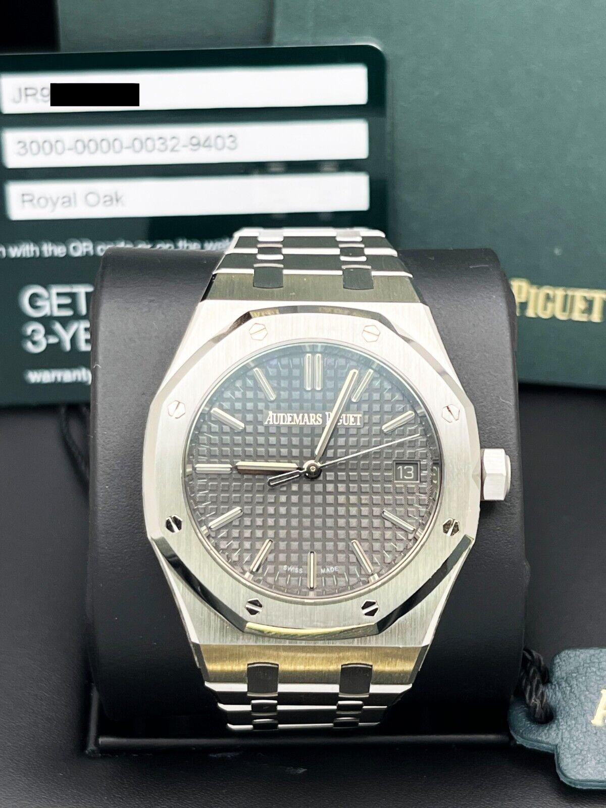 Audemars Piguet 15550ST.OO.1356ST.03 Grey Dial Stainless Steel Box Paper For Sale 5