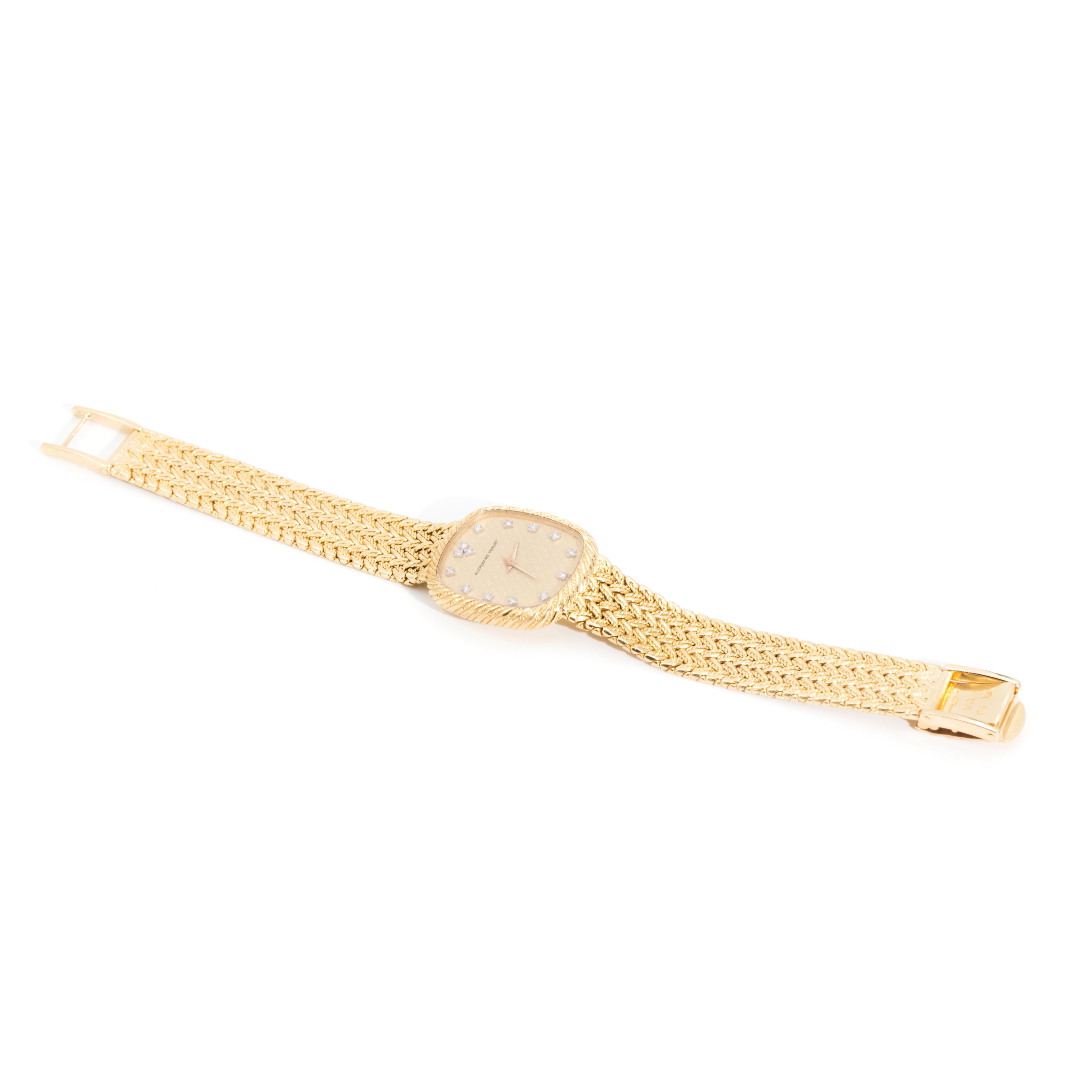 Audemars Piguet 18 Carat Yellow Gold Diamond Watch, Circa 1960s 8
