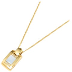 Audemars Piguet 18 Karat Yellow Gold Mabe Pearl Diamond Pendant Necklace