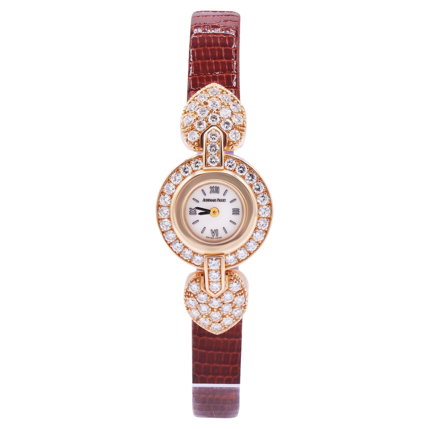 Audemars Piguet  Montre Factory Diamonds 18 mm pour dames en or rose 18 carats