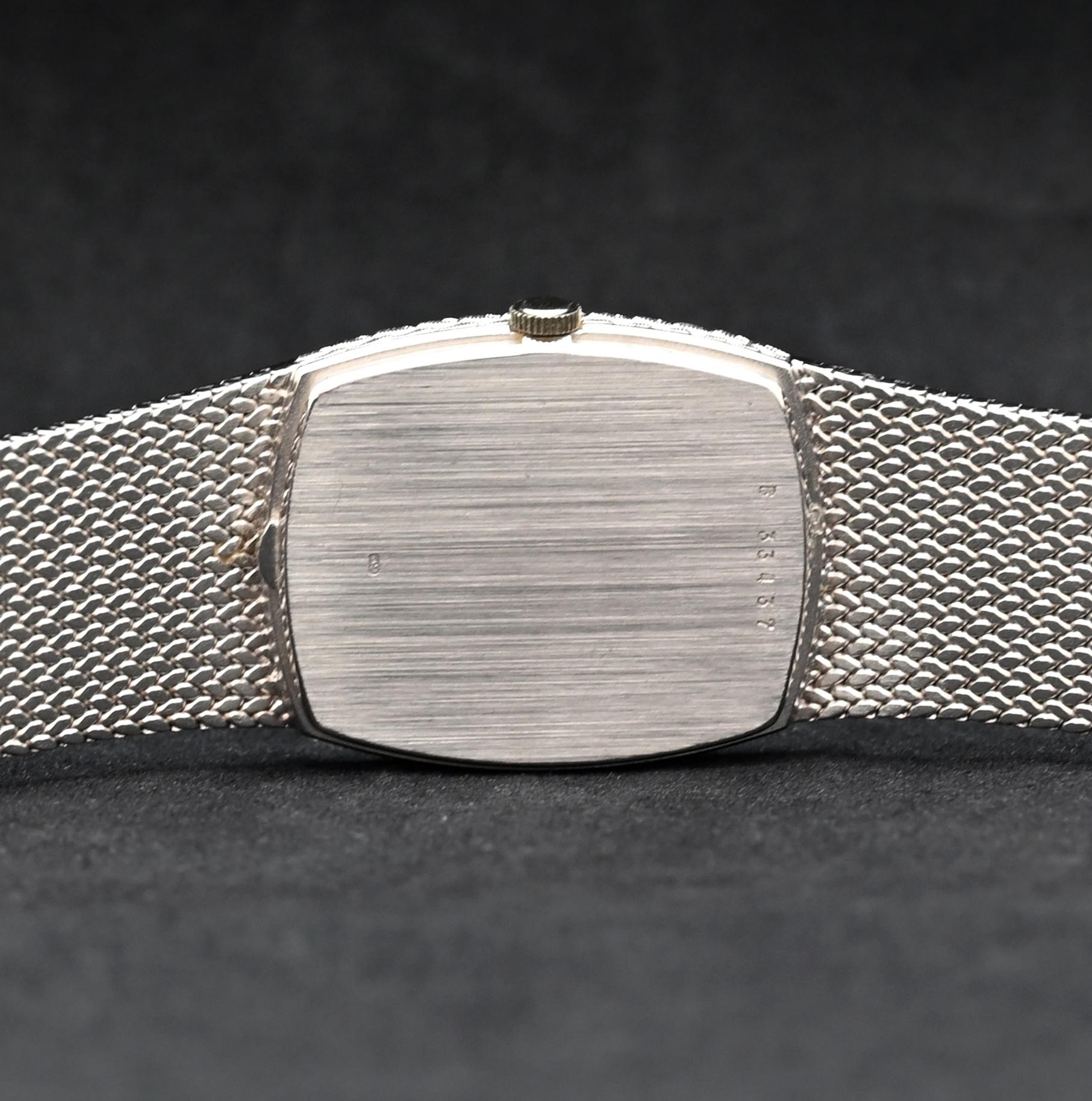 Audemars Piguet 18K WG Schwarzes Zifferblatt mit Diamant Indexen manuell, 1980er Jahre 2