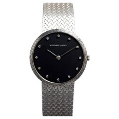 Audemars Piguet 18K WG Cadran noir mat avec index diamants 95621