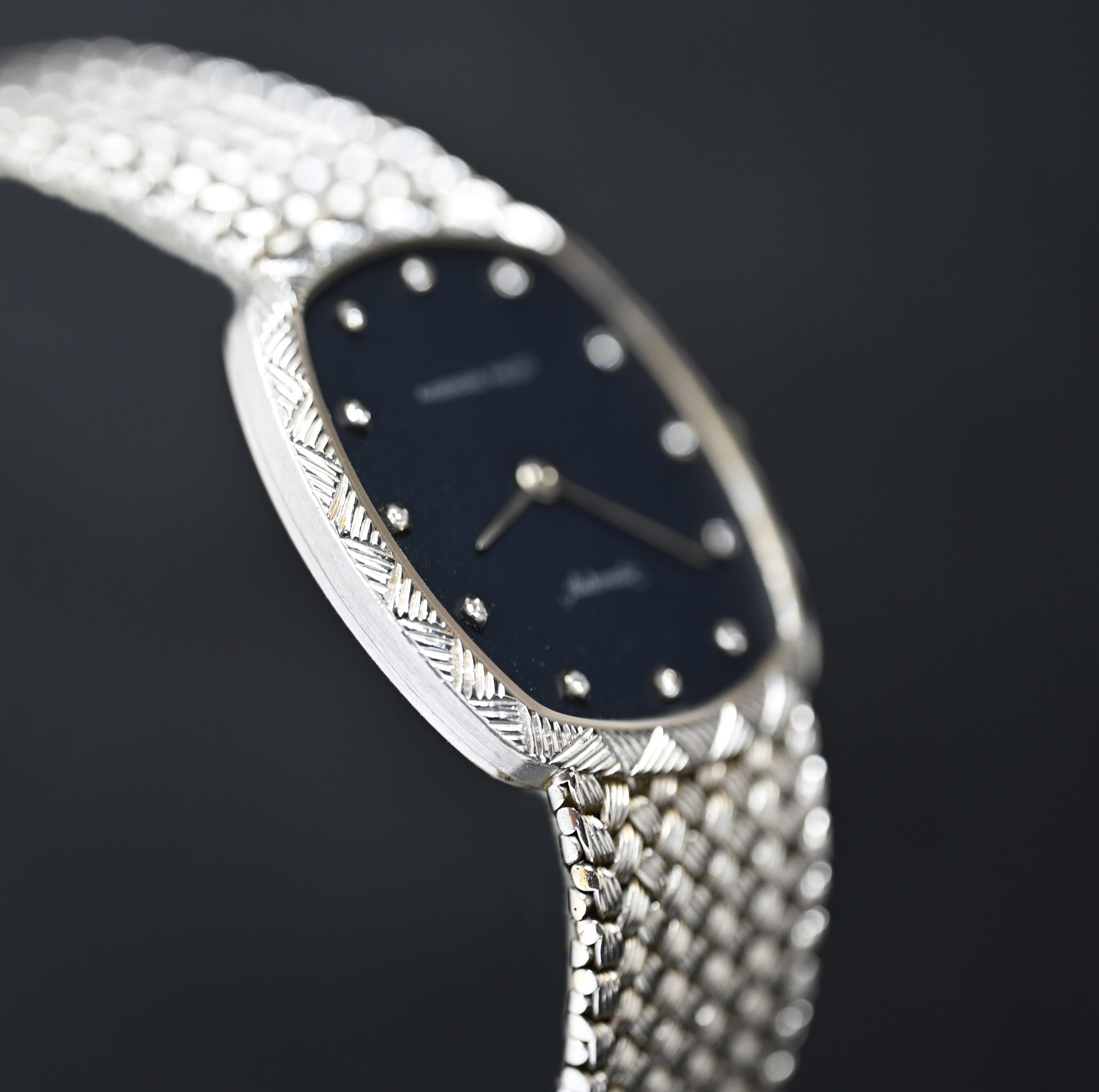 Audemars Piguet 18K WG Mattes Zifferblatt mit Diamant Indexen Automatik, 1980er Jahre für Damen oder Herren