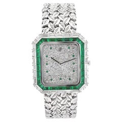 Audemars Piguet Diamond & Emerald 18K White Gold Bracelet Watch
