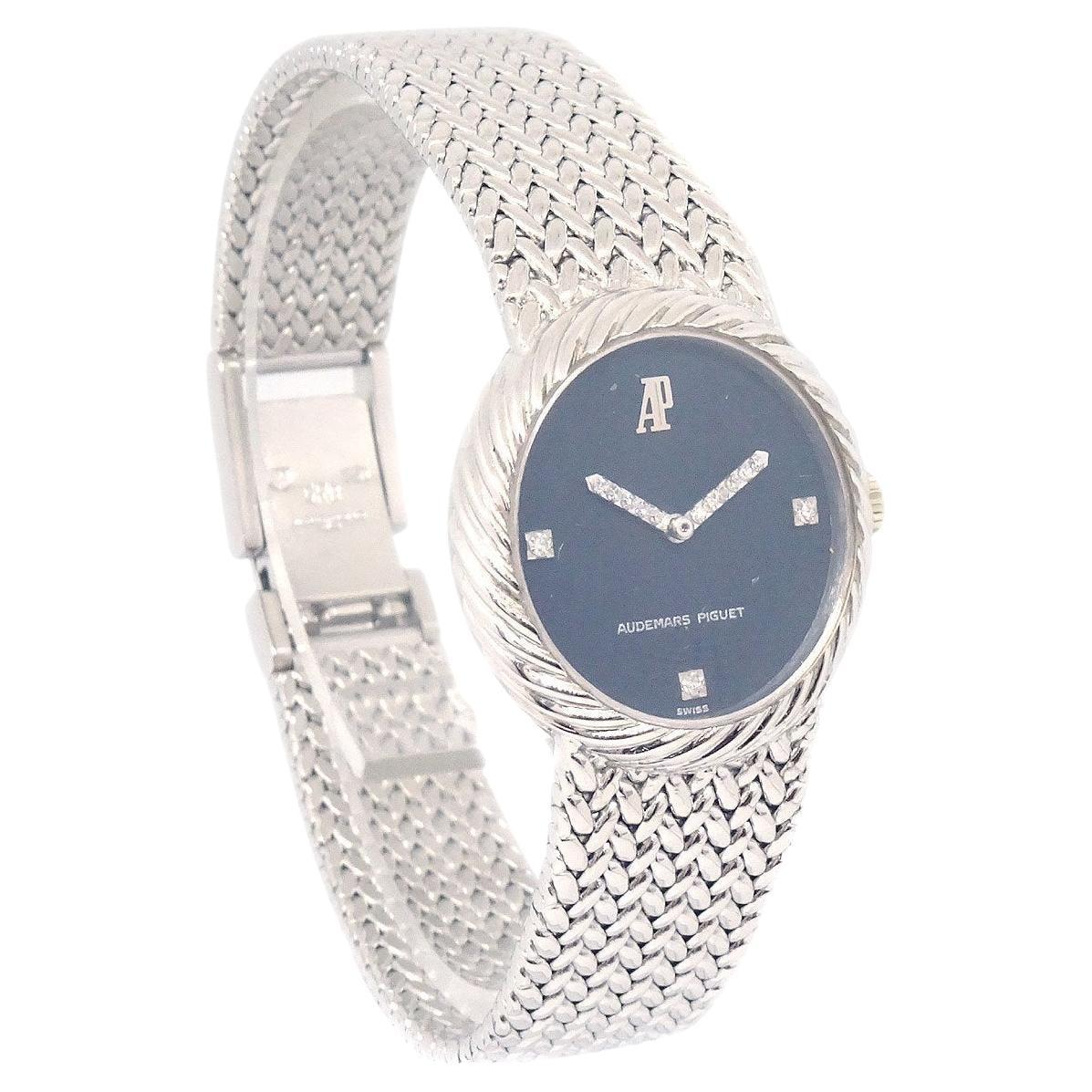 AUDEMARS PIGUET 18K White Gold Diamond Braided Self Winding Women's Wrist Watch