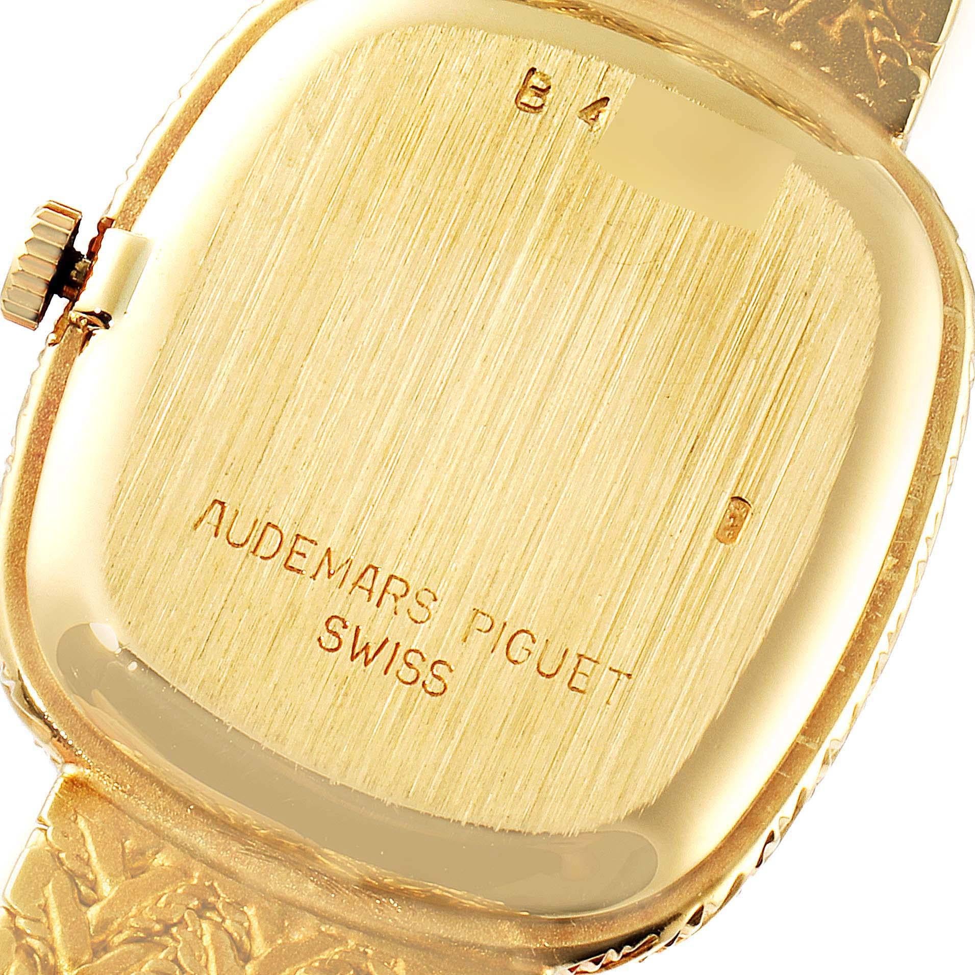 Audemars Piguet 18k Yellow Gold Diamond Dial Cocktail Ladies Watch For Sale 1