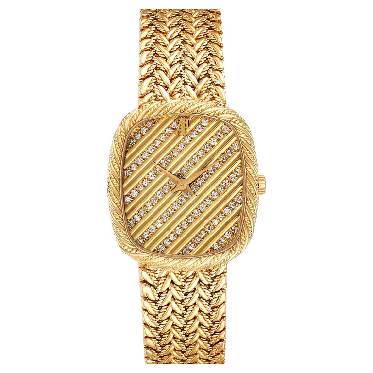 Audemars Piguet 18k Yellow Gold Diamond Dial Cocktail Ladies Watch For ...