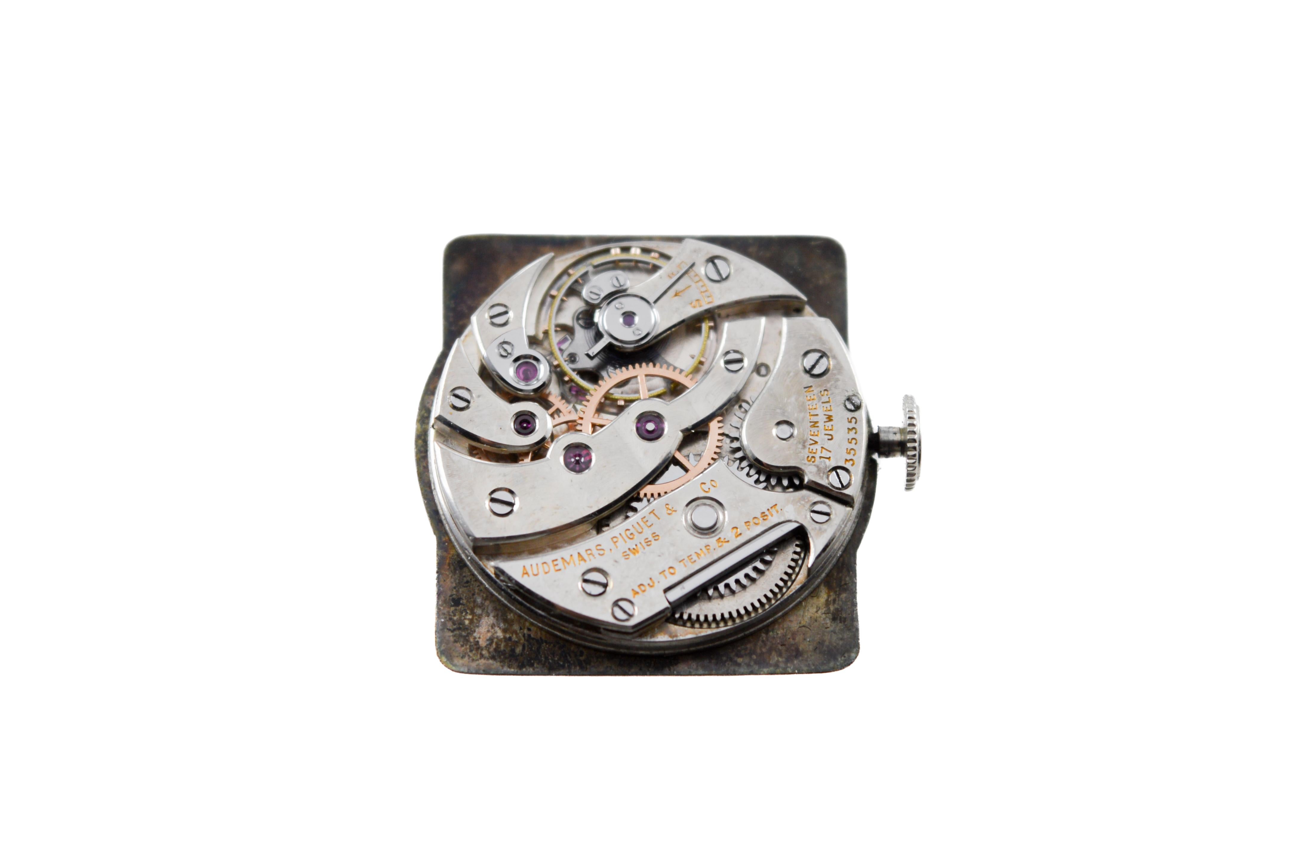 Audemars Piguet 18Kt Art Deco Watch circa, 1920's Dial by Stern Freres pre Patek 15