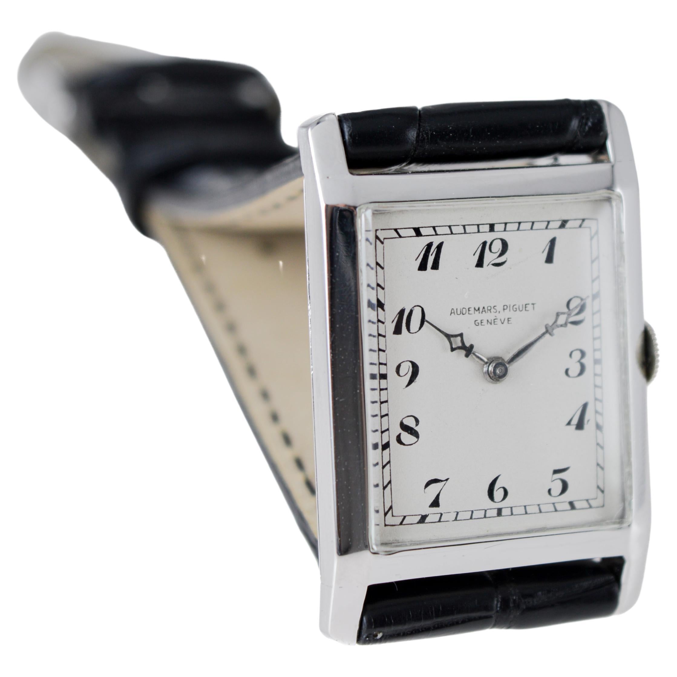 Audemars Piguet 18Kt Art Deco Watch circa, 1920's Dial by Stern Freres pre Patek For Sale 5