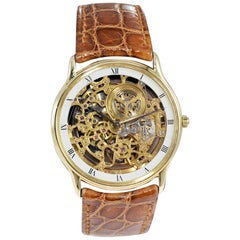 Audemars Piguet 18 Karat Gold Automatic Skeleton Watch Original Strap and Buckle