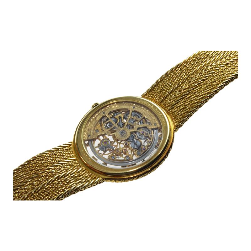 Audemars Piguet 18Kt Yellow Gold Automatic Skeleton Bracelet Watch, circa 1980s 2