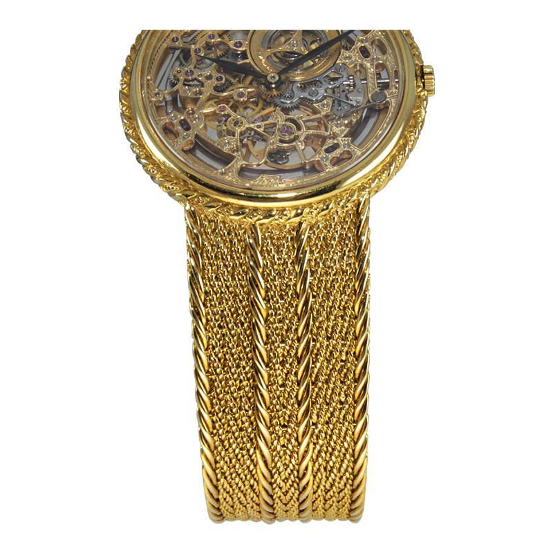 Audemars Piguet 18Kt Yellow Gold Automatic Skeleton Bracelet Watch, circa 1980s 1