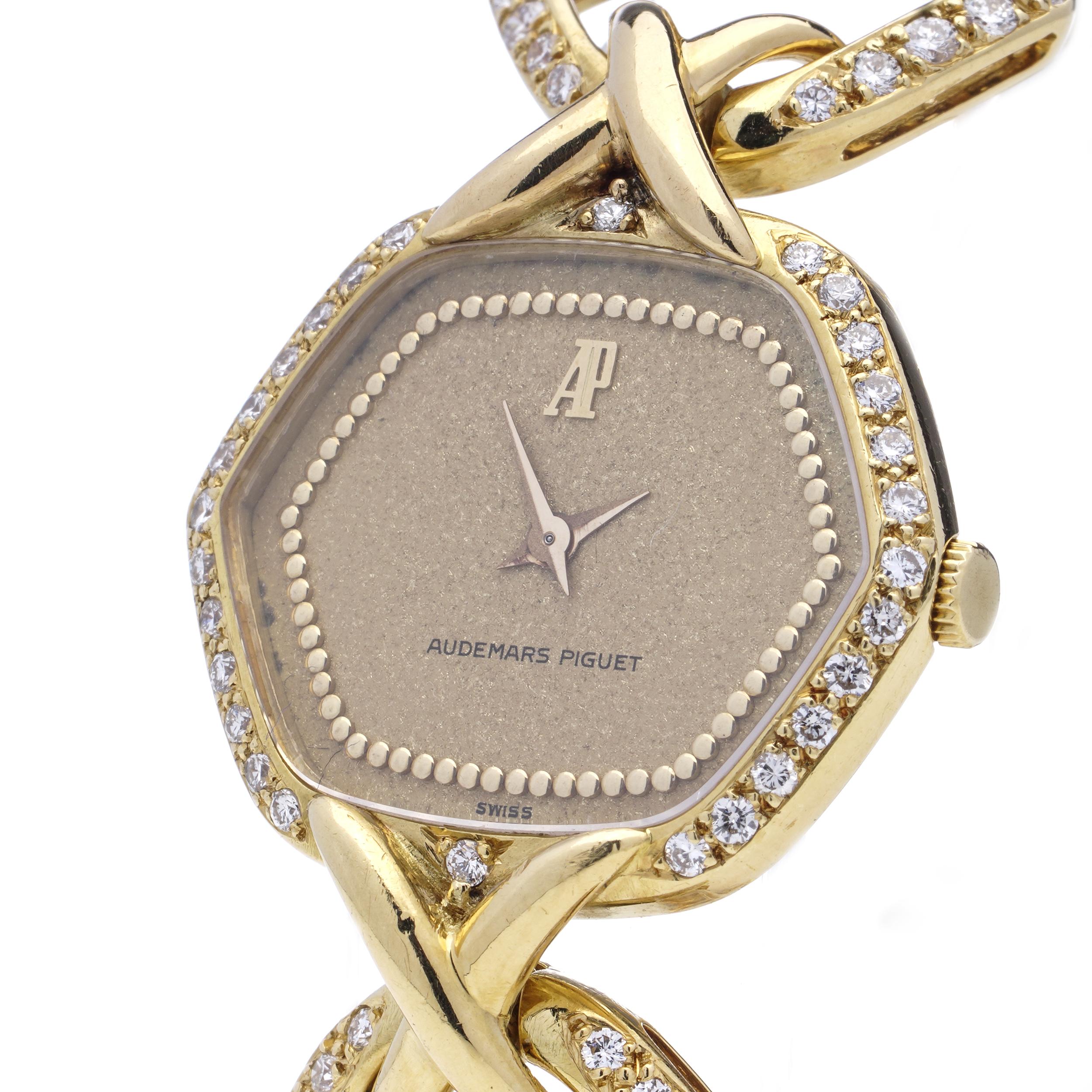Audemars Piguet, montre-bracelet pour femme en or jaune 18 carats avec diamants Bon état - En vente à Braintree, GB