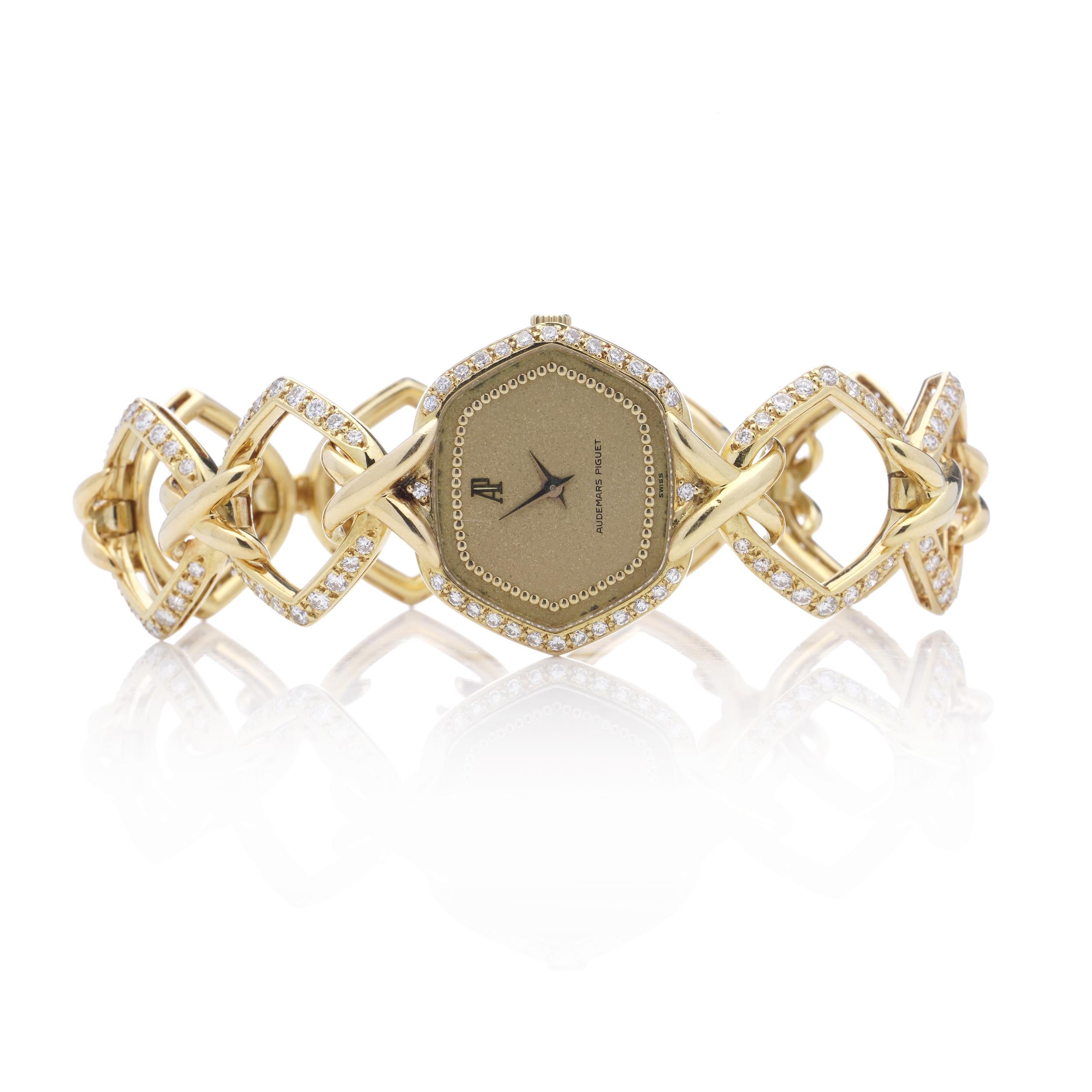 Audemars Piguet, montre-bracelet pour femme en or jaune 18 carats avec diamants Pour femmes en vente