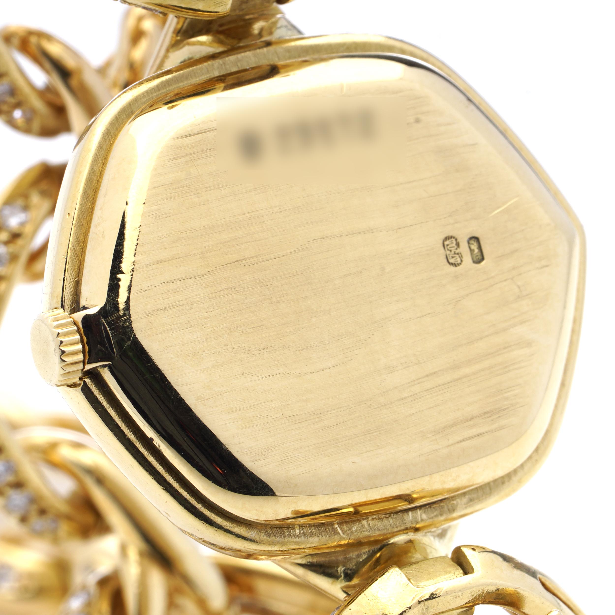 Audemars Piguet 18 Karat Yellow Gold Ladies Wristwatch with Diamonds In Good Condition For Sale In Braintree, GB