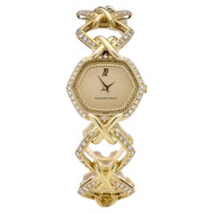 Vintage Audemars Piguet 18 Karat Yellow Gold Ladies Wristwatch with Diamonds