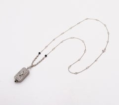 Audemars Piguet 1930 Art Deco Watch Necklace In Platinum And 4.86 Ctw Diamonds