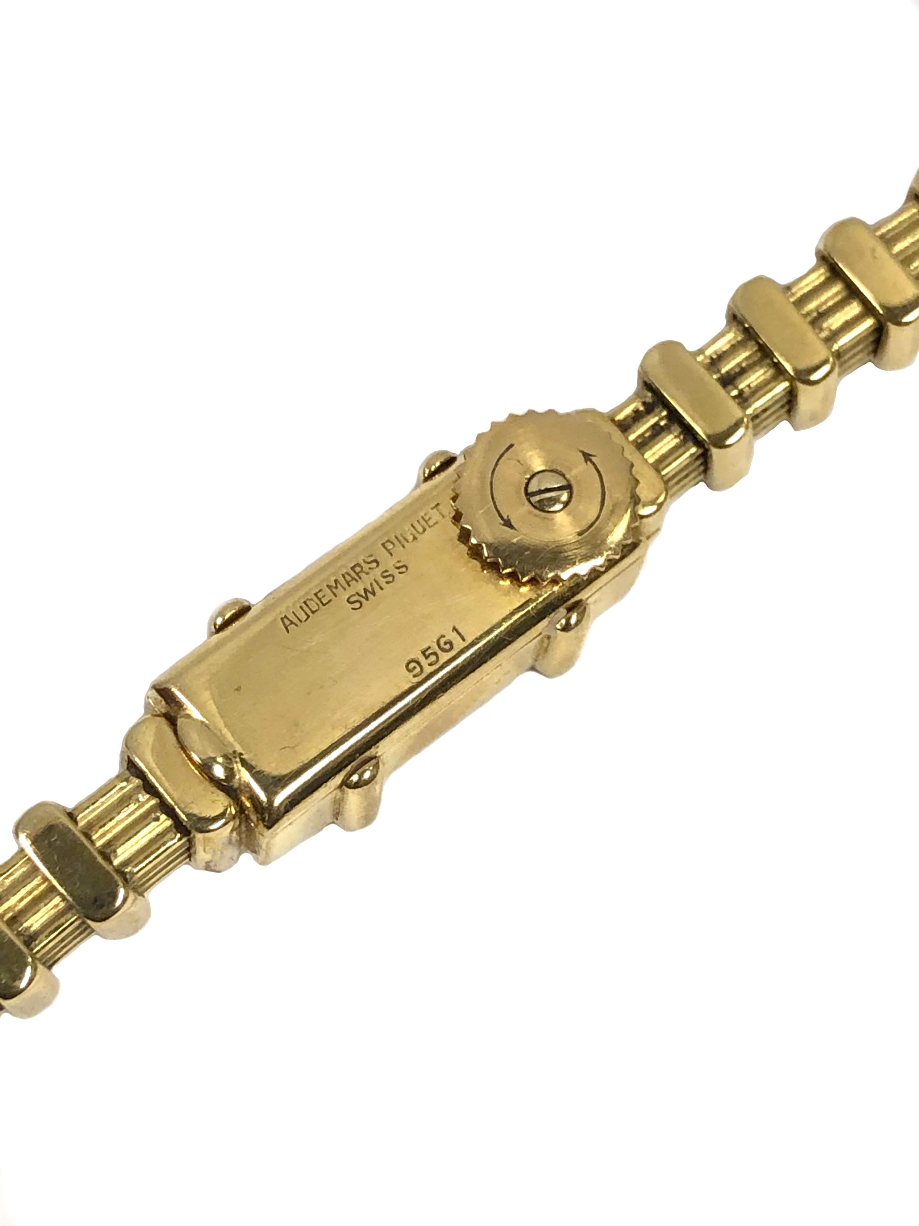 Women's Audemars Piguet 1940s Retro Yellow Gold Back Wind Mechanical Bracelet Watch