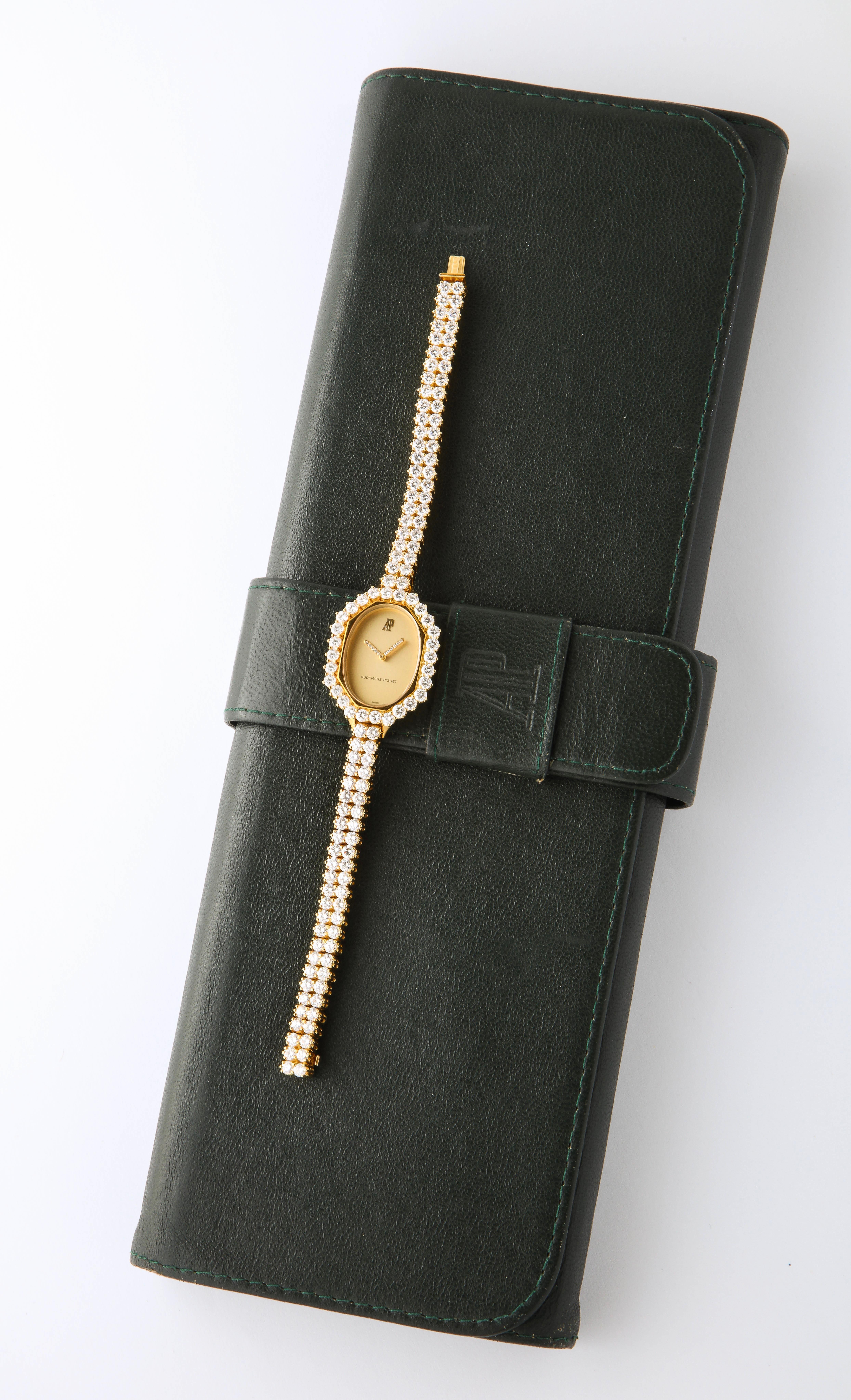 Modern Audemars Piguet 1970s Gold Diamond Dress Watch