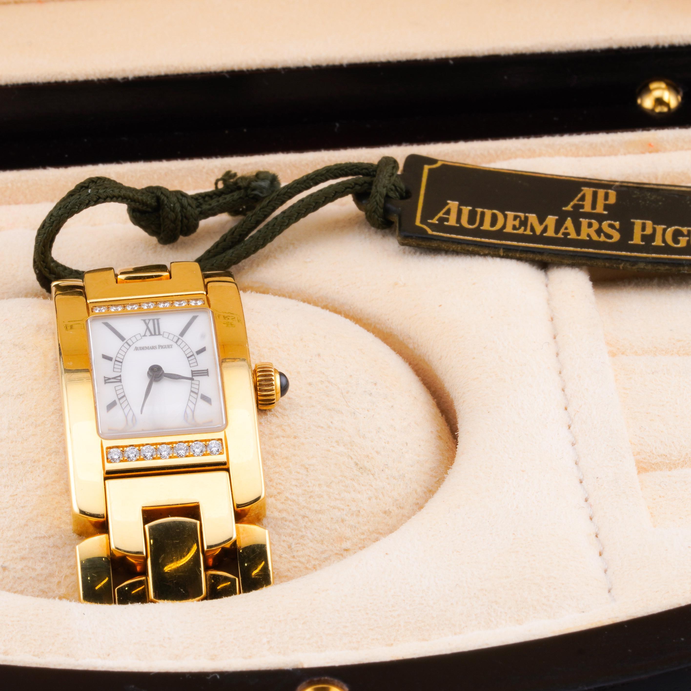 Audemars Piguet 2001 Promesse 67364BA 18ct Gold Quarzuhr w / Box und Papiere im Angebot 11