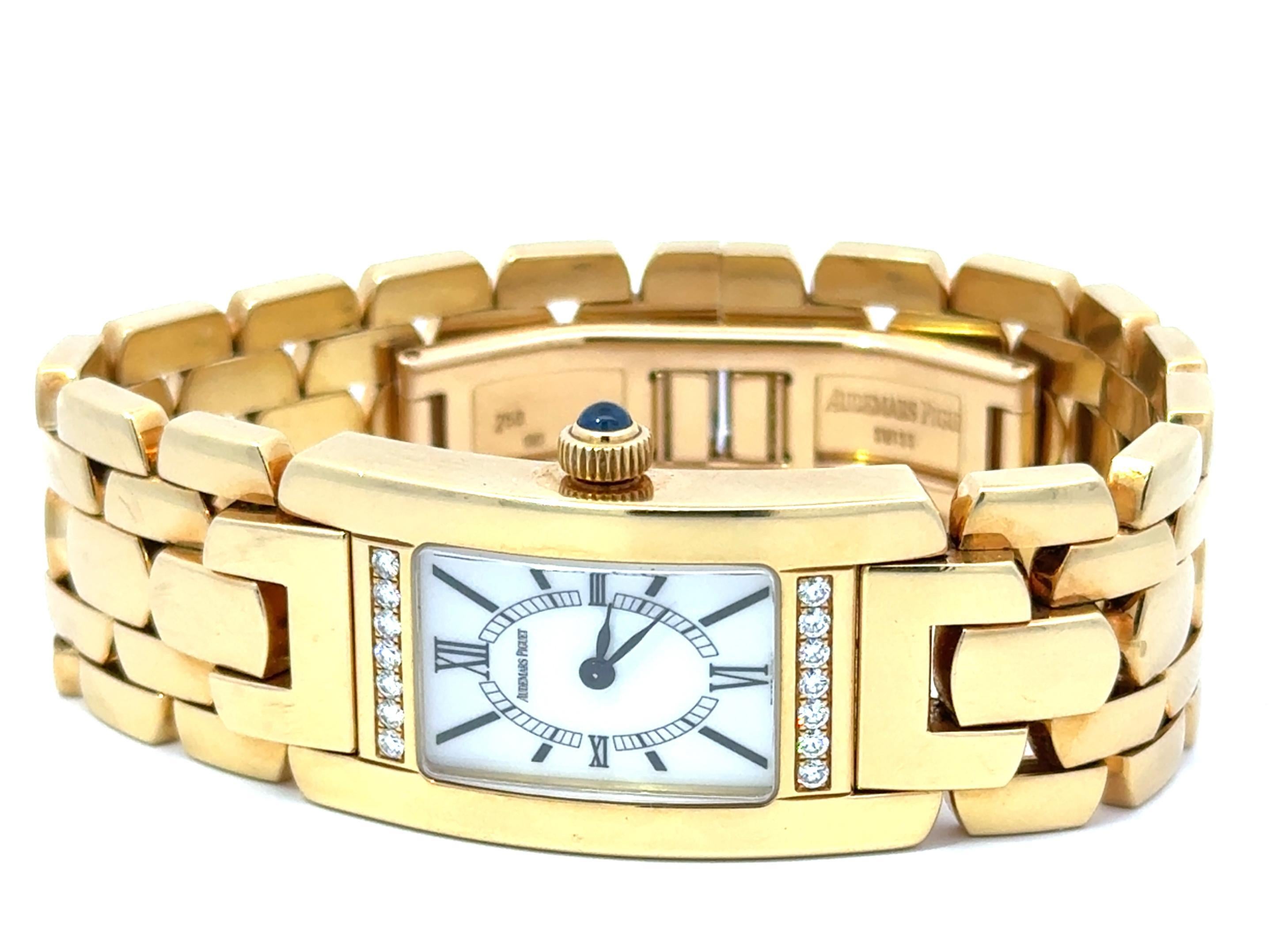 Audemars Piguet 2001 Promesse 67364BA 18ct Gold Quarzuhr w / Box und Papiere im Angebot 2