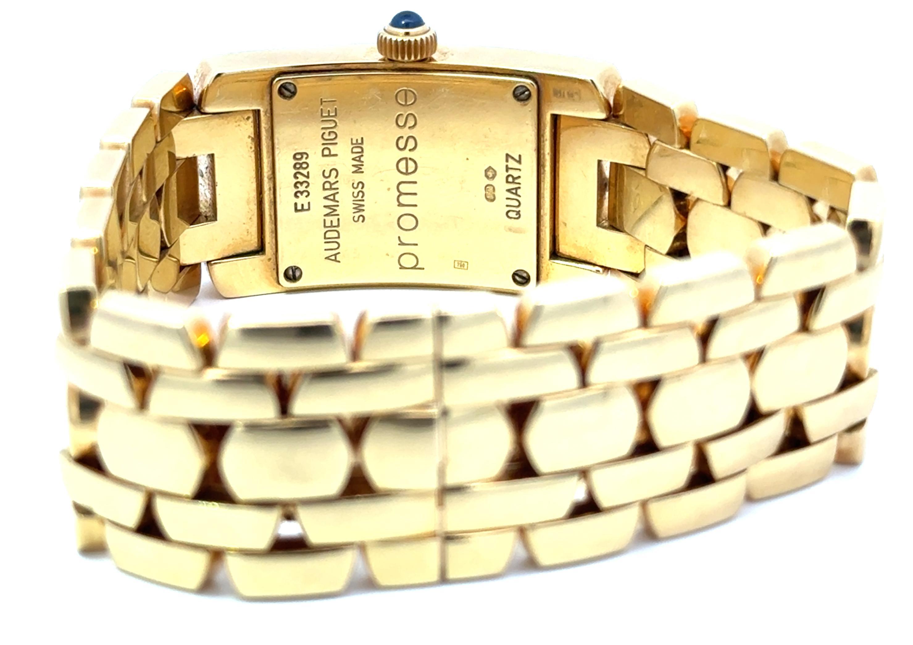 Audemars Piguet 2001 Promesse 67364BA 18ct Gold Quarzuhr w / Box und Papiere im Angebot 3