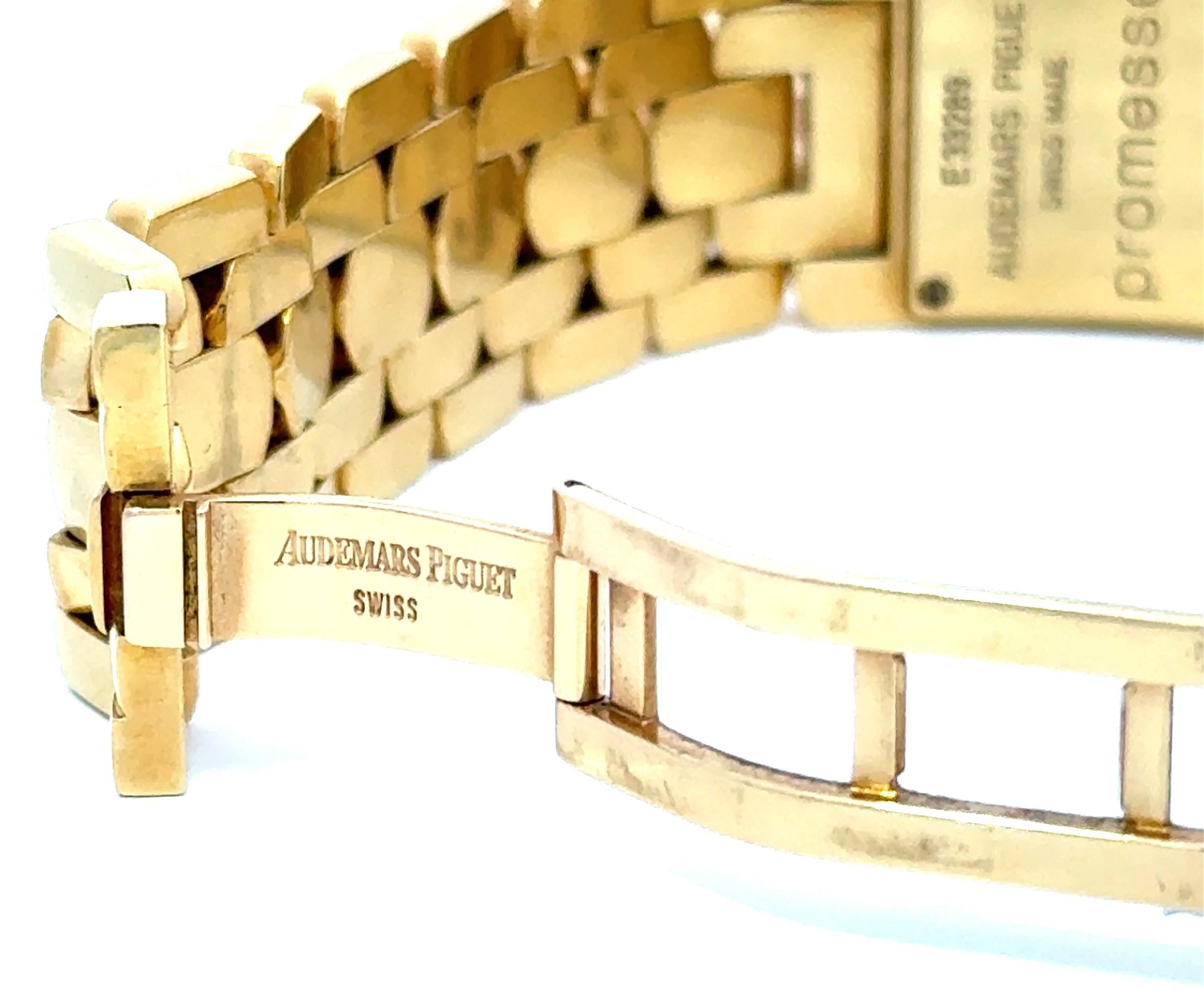 Audemars Piguet 2001 Promesse 67364BA 18ct Gold Quarzuhr w / Box und Papiere im Angebot 4
